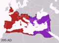 Die Teilung des Römischen Reiches in Ost- und Westrom