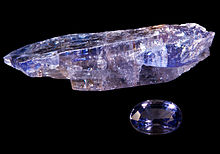 Rough and polished tanzanite