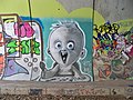 A graffiti showing a hungry baby, 2020-02-09.