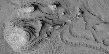 Close view of layers, as seen by HiRISE under HiWish program