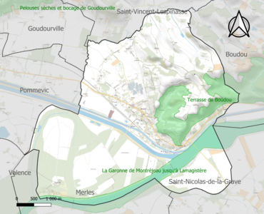 Carte des ZNIEFF de type 1 sur la commune.