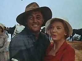 Robert Mitchum en Deborah Kerr in de trailer