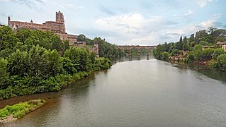 Tarn River in Albi - seen from the old bridge to the west.