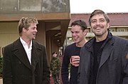 Brad Pitt, Matt Damon, and George Clooney at the Incirlik hospital Dec. 7. 2001