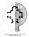 Document ancien, plan en coupe de la chapelle.