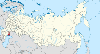 Die ligging van Astrachan-oblast in Rusland