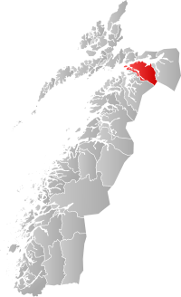 Kart som viser Ballangen kommune.