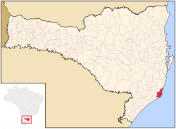 Localização de Laguna em Santa Catarina