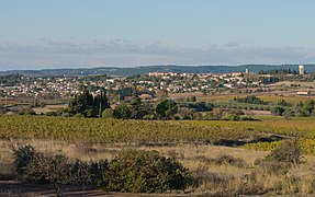 Villeveyrac, Hérault, France. General view from East in 2013.