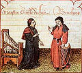 Dufay (1397-1474) (til venstre), sammen med Gilles Binchois