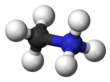 Ball-and-stick model of the methylammonium cation