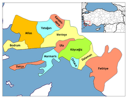 Položaj province Muğla v Turčiji