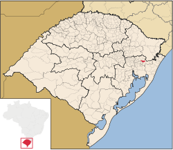 Localização de Igrejinha no Rio Grande do Sul