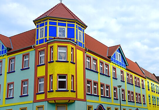 Facade of a street in Magdeburg, Germany