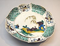 A lighter Ko-Kutani dish, 17th-century