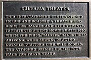 Sultana Theatre historic plaque