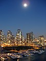 Full moon rising over Vancouver.