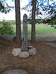 Rodnover idol at a park in Kovářov, South Bohemian Region