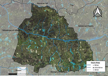 Carte orthophotographique de la commune en 2016.