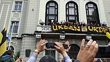 Botev Plovdiv celebrating winning the Bulgarian Football Cup in 2017