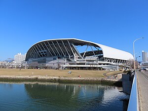 決勝戦の会場であるエディオンピースウイング広島