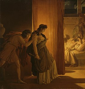 Clytemnestre hésitant avant de frapper Agamemnon endormi (1817), Paris, musée du Louvre.