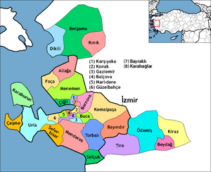 Distrikty İzmirské provincie