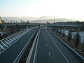 L'autostrada all'altezza dell'area di servizio Ponte nelle Alpi (BL).