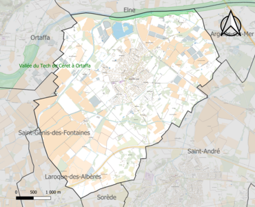 Carte de la ZNIEFF de type 1 sur la commune.