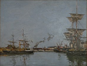 Eugène Boudin, Le Bassin de Deauville, 1880-1885.