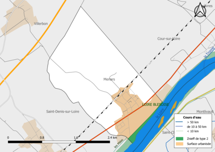 Carte des ZNIEFF de type 2 localisées sur la commune[Note 2].