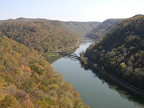 Der New River mit Sicht von Hawk’s Nest State Park