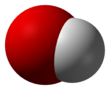 Space-filling representation of the hydroxide ion