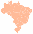 Localization of Cuiabá in Brazil.