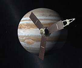 Juno på uppdrag runt planeten Jupiter.