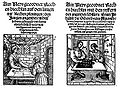 Les pages de titre des deux arithmétiques allemandes éditées la même année (1514) : celle de Köbel (à gauche), et celle de Böschenteyn.