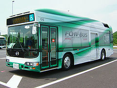 Bus alimenté par une pile à hydrogène.