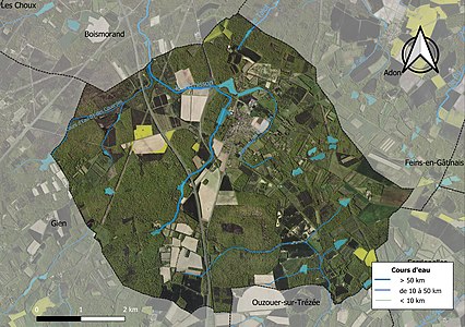 Carte orthophotographique de la commune en 2016.