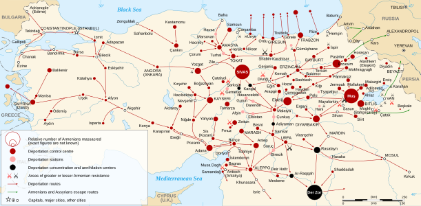 Map of the Armenian Genocide