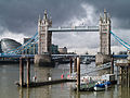 Tower Bridge seen from the north bank of the Thames