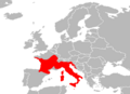 Hierophis viridiflavus range map