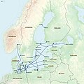 Ferry lines in the Baltic sea