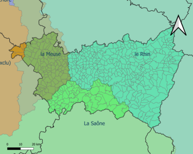 Les Vosges sont découpées en 4 régions hydrographiques : Rhin, Meuse, Saône et La Seine de sa source au confluent de l'Oise (exclu).