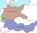 Le plan de partition en trois de Winston Churchill : L'État nord-allemand à majorité protestante L'état bavaro-austro-hongrois à majorité catholique (la Danubie), incluant les actuelles Autriche et Hongrie L'état ouest-allemand mixte protestant et catholique (la Rhénanie)