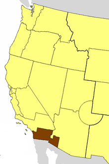 Location of the Diocese of San Diego