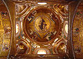 English: Mosaic icon from Martorana surrounded by four archangels (St Michael, St Gabriel, St Raphael and St Uriel). The register depicts eight Prophets and, in the pendatives, the four Evangelists.