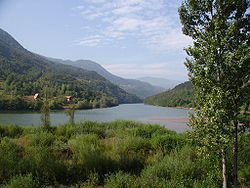 Řeka Drina v Ustiprači