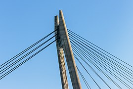 Eilandbrug Top of the Cable-stayed bridge over the IJssel in the A50 near Kampen. (West side)