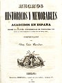 Portada. Luis Bordas. Hechos históricos y memorables acaecidos en España desde la última enfermedad de Fernando VII hasta la conclusión de la guerra de los siete años. Barcelona 1846