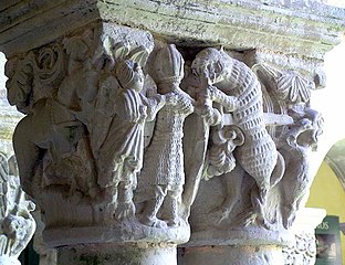 Capitel de la Colegiata de Santa Julia, en Santillana del Mar. Cantabria